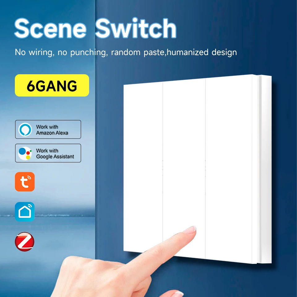 Zigbee Smart Button Scene Switch - Tuya 6 Gang ZigBee Wireless Smart