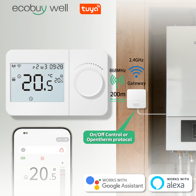 Smart Thermostat Boiler Opentherm - Tuya Wi-Fi Thermostat Opentherm Thermostat For