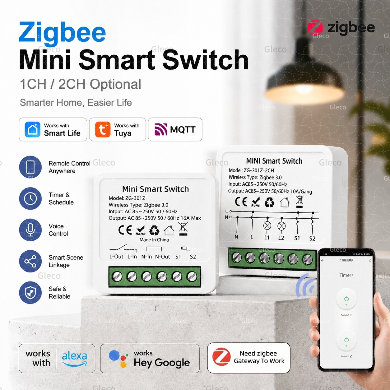 Zigbee Gateway Hub Tuya - Zigbee Tuya Smart Switch Smart Life