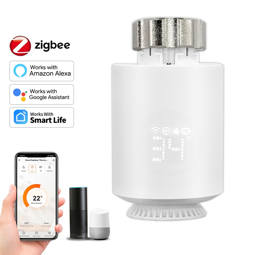 Zigbee Radiator Thermostat Valve - Smart ZigBee.30 TRV Thermostat Radiator Actuator