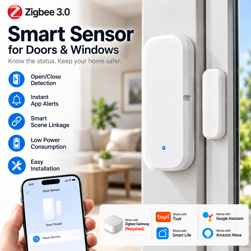 Zigbee Gateway Hub Tuya - Wireless Zigbee Magnetic Door Window Detector