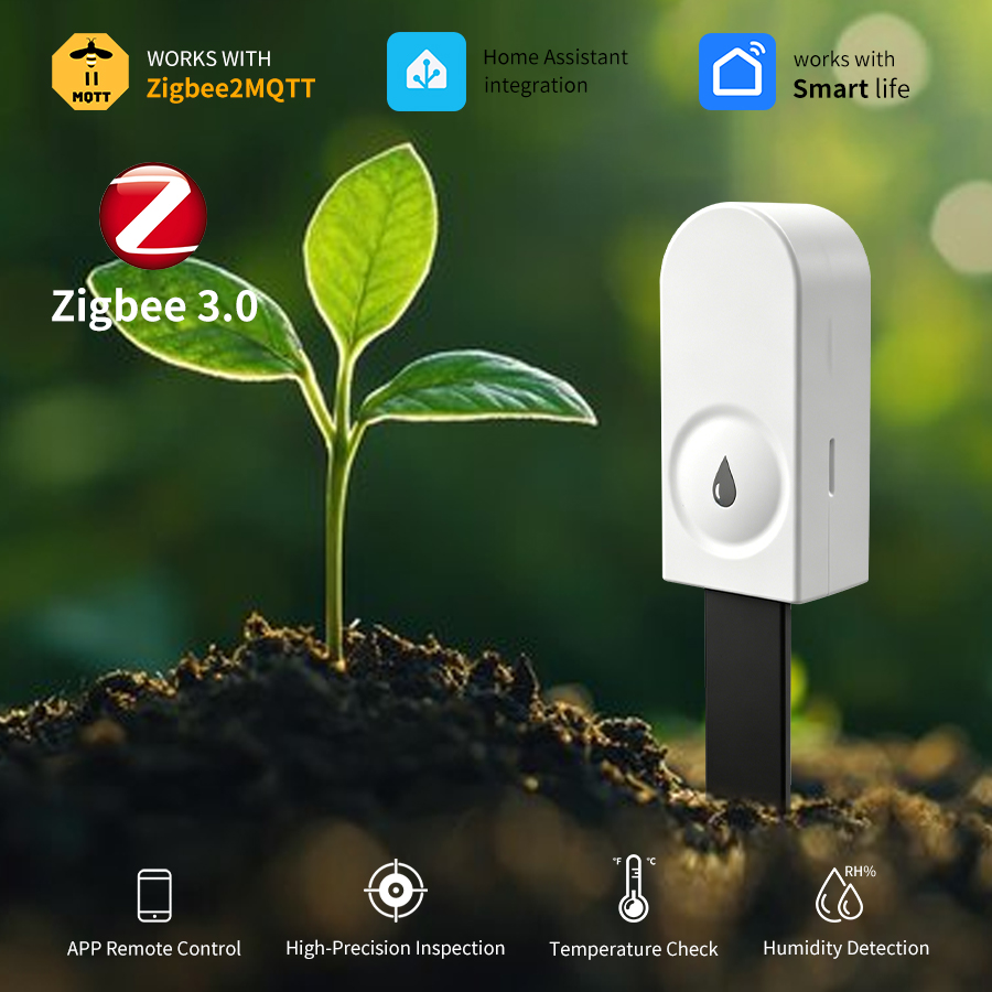 Zigbee Temperature Humidity Sensor - Smart Zigbee 3.0 Soil Tester Humidity