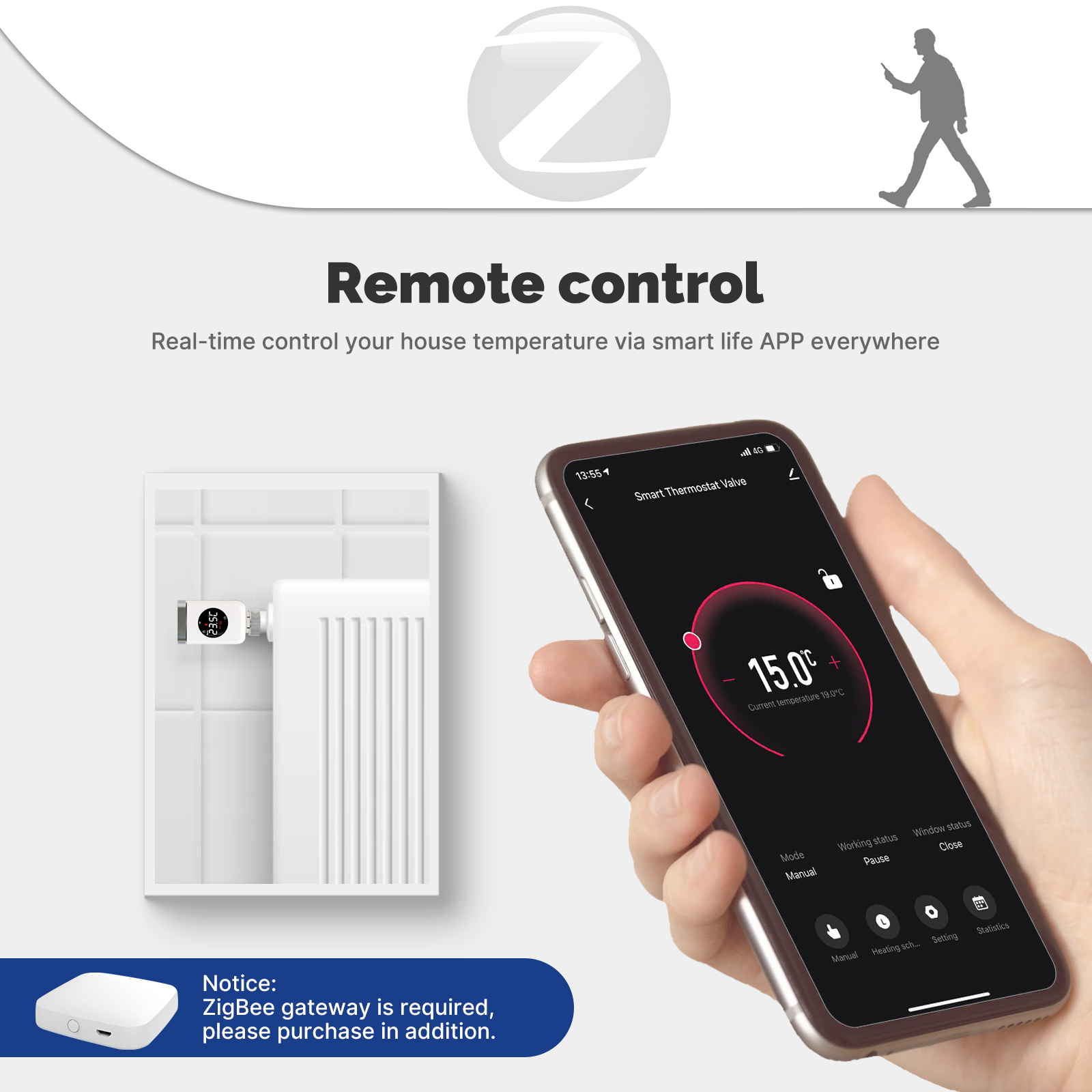 MOES Tuya Smart WiFi/ZigBee Th - đánh giá và giá Zigbee Radiator Thermostat Valve