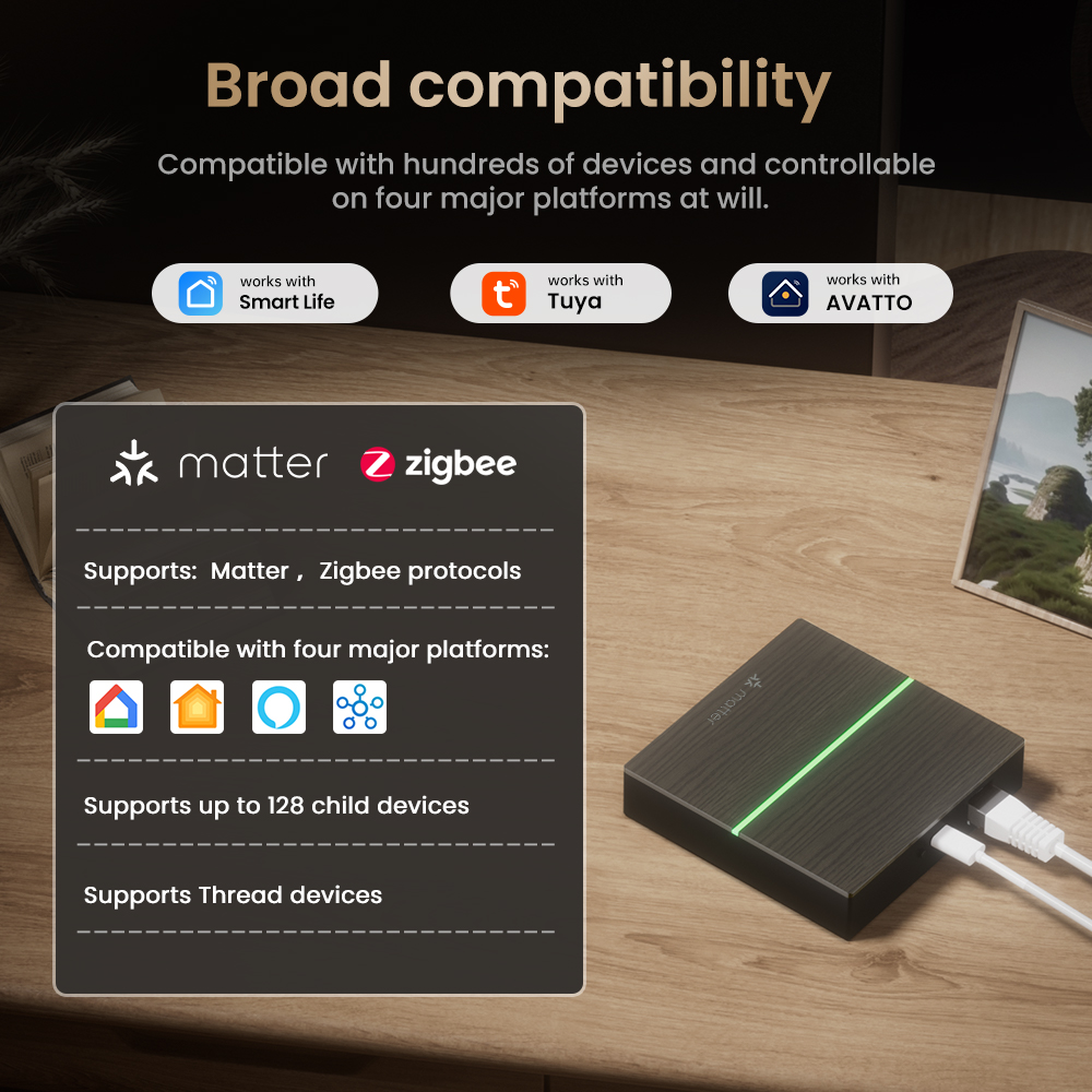 AVATTO Matter Smart Wired Gate - đánh giá và giá Zigbee Gateway Hub Tuya