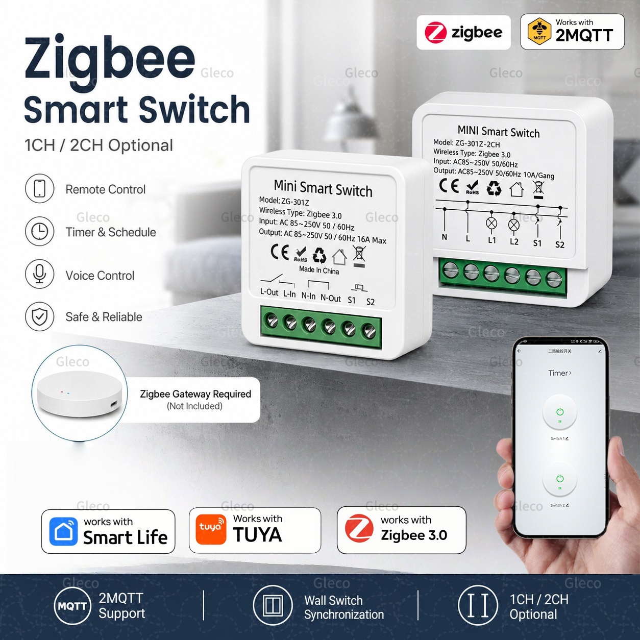 Zigbee Smart Switch Breaker 16 - đánh giá và giá Zigbee Gateway Hub Tuya