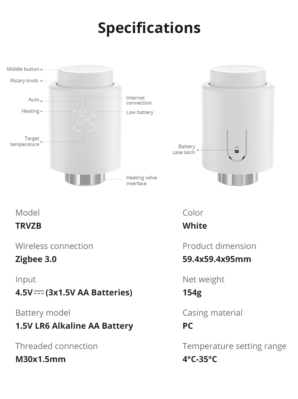 SONOFF TRVZB Thermostatic Radi - đánh giá và giá Zigbee Radiator Thermostat Valve