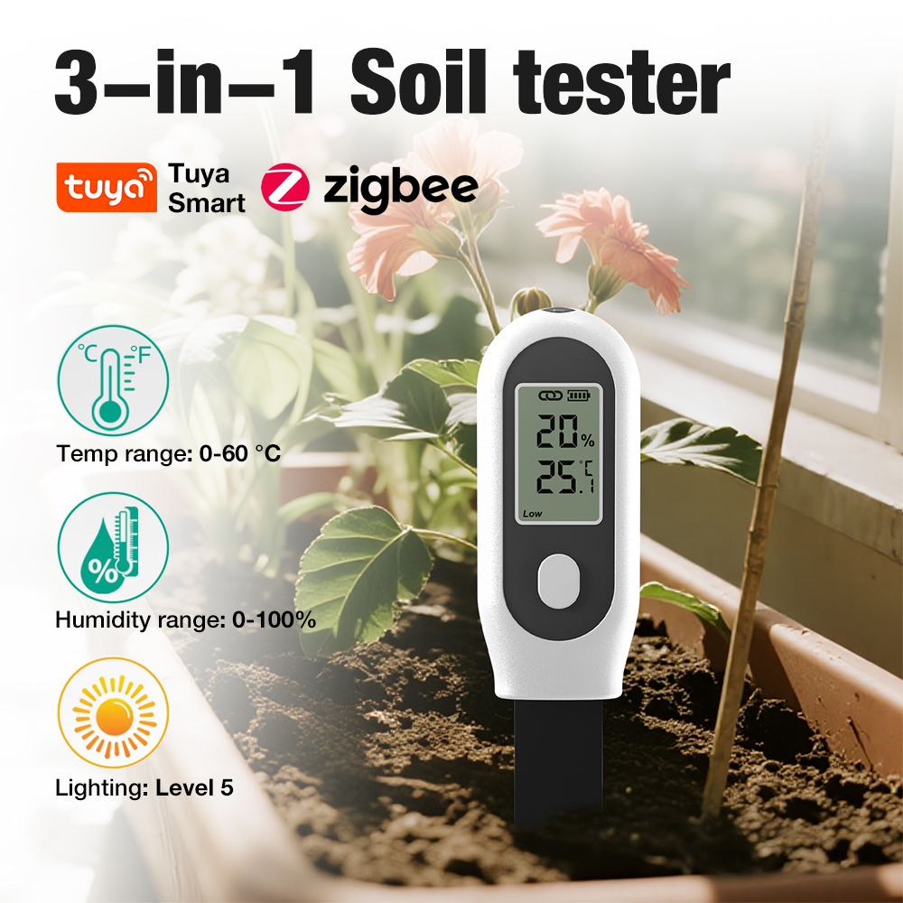 3 in 1 Soil Tester Zigbee Smar - đánh giá và giá Zigbee Temperature Humidity Sensor
