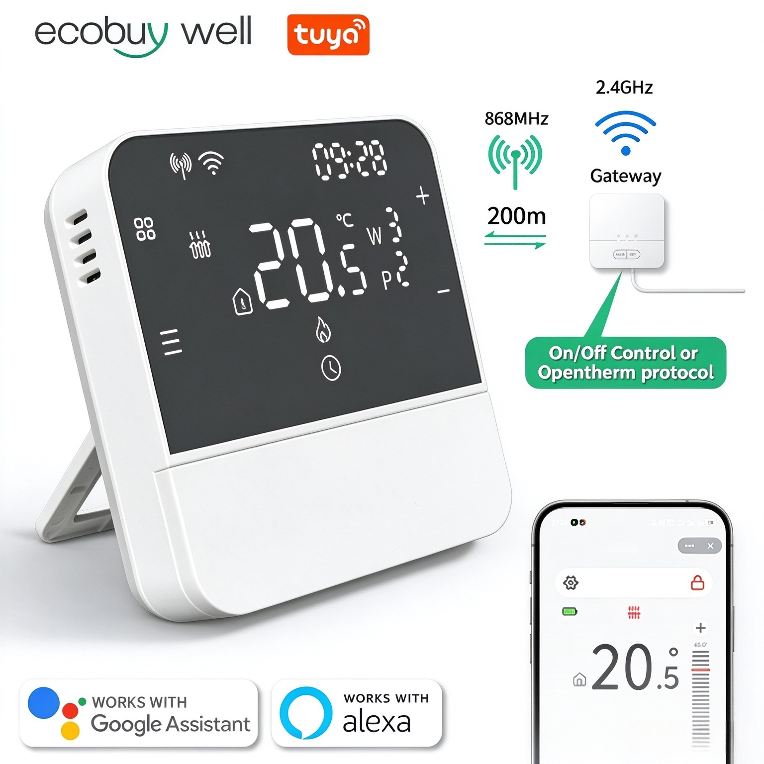 Tuya Smart Opentherm WiFi Ther - đánh giá và giá Smart Thermostat Heating Floor