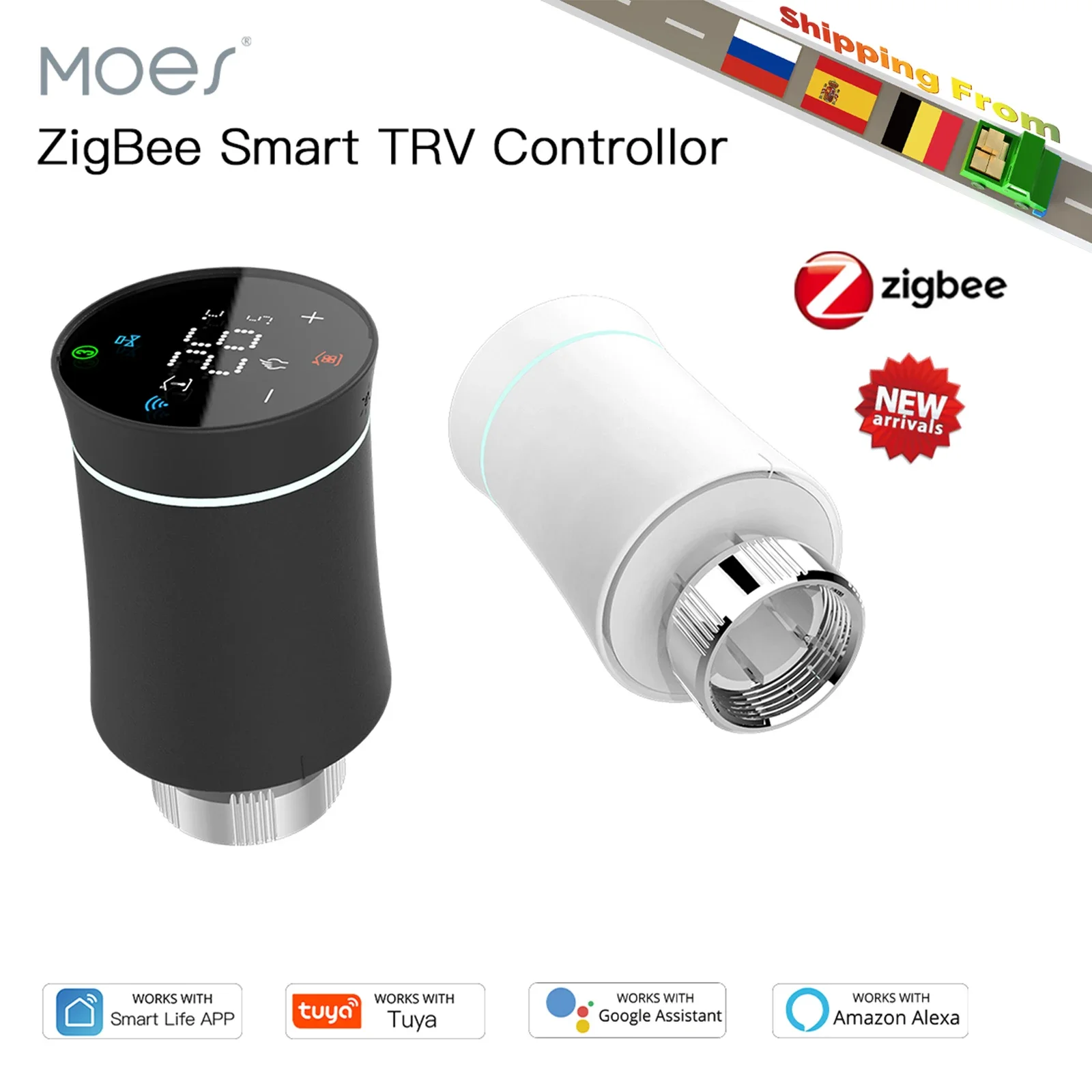 Bộ điều nhiệt TRV MOES ZigBee  - đánh giá và giá Zigbee Radiator Thermostat Valve