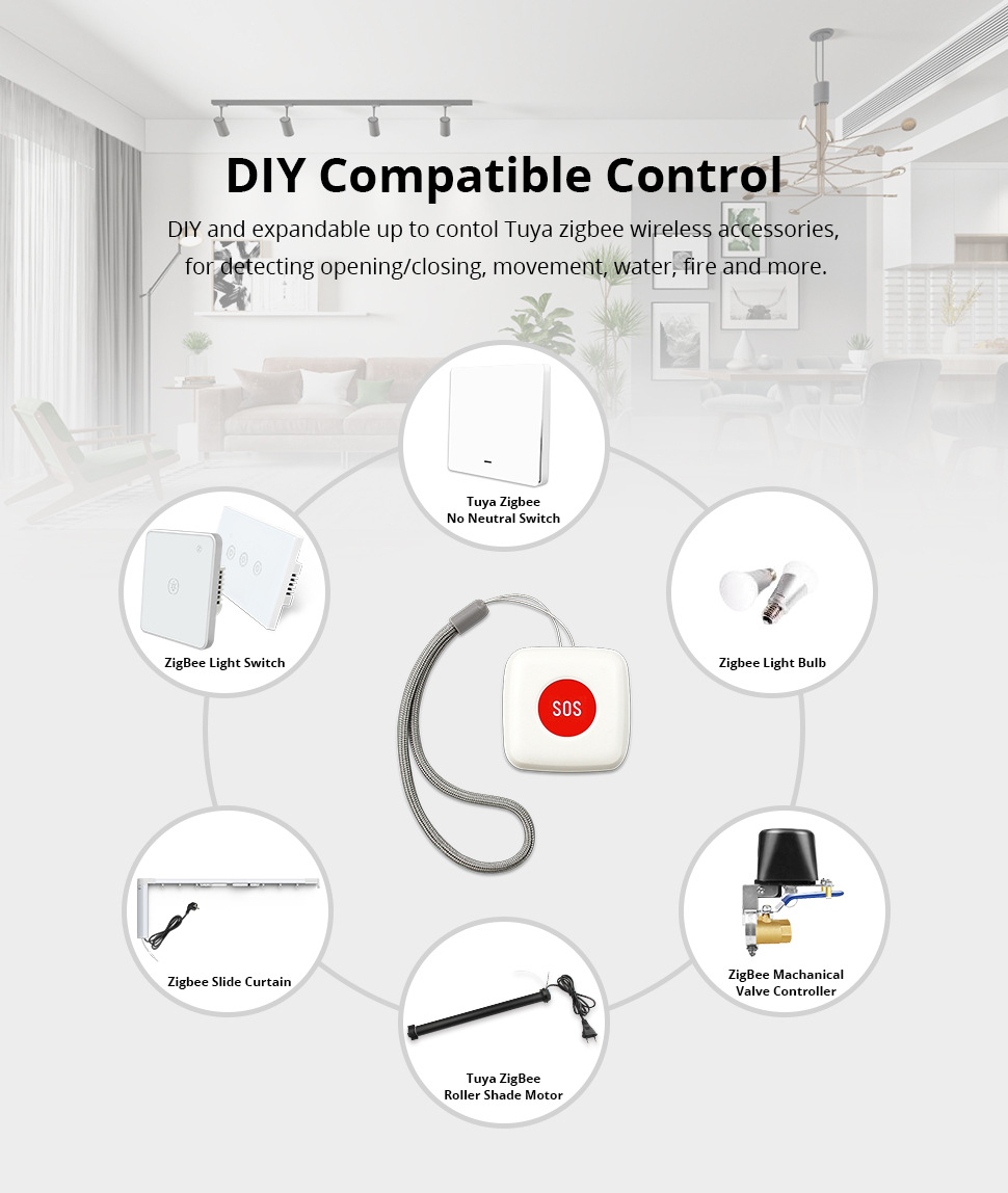 SOS Emergency Button ZigBee Wi - đánh giá và giá Zigbee Smart Button Scene Switch