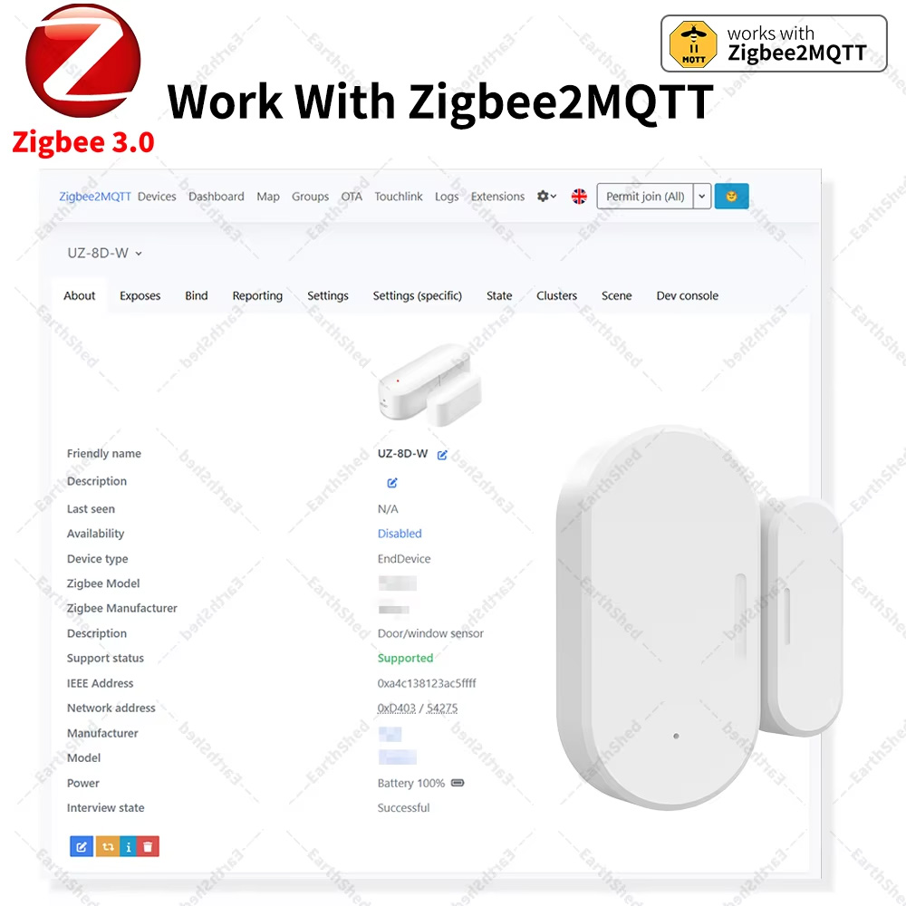 Zigbee 3.0 Magnetic Door Windo - đánh giá và giá Zigbee Door Window Sensor