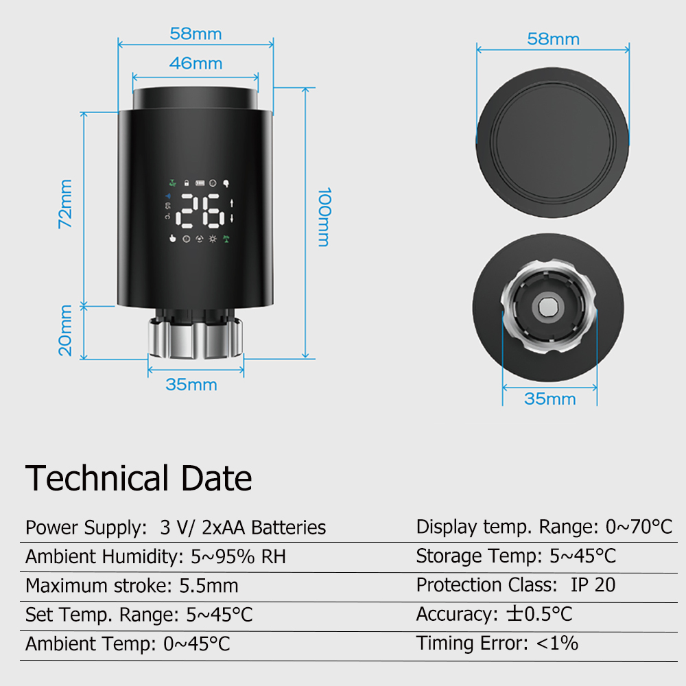 Tuya Zigbee 3.0 Smart TRV Ther - đánh giá và giá Smart Trv Thermostat Tuya