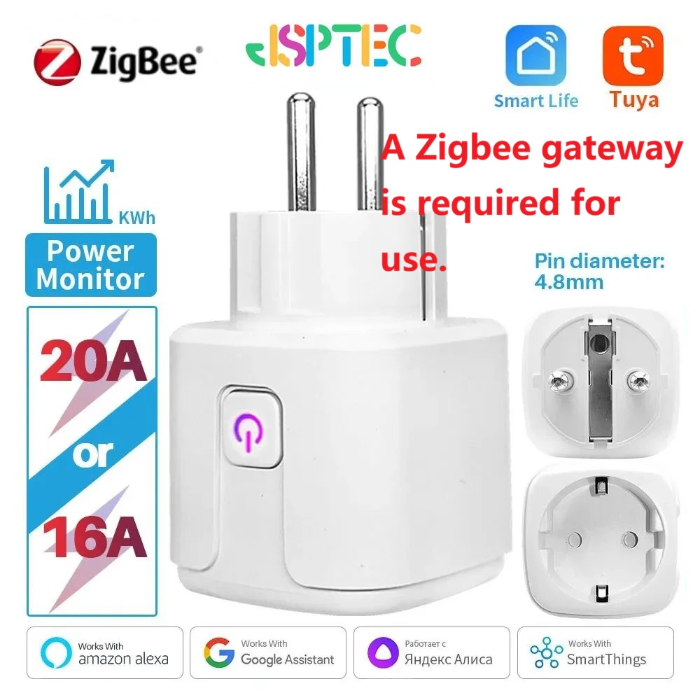 tuya Smart Plug Zigbee EU 16A/ - đánh giá và giá Zigbee Smart Plug Energy Monitor