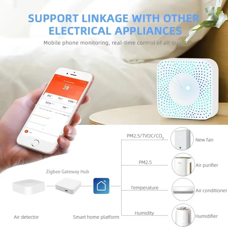 Tuya ZigBee/WiFi Air Quality D - đánh giá và giá Zigbee Temperature Humidity Sensor